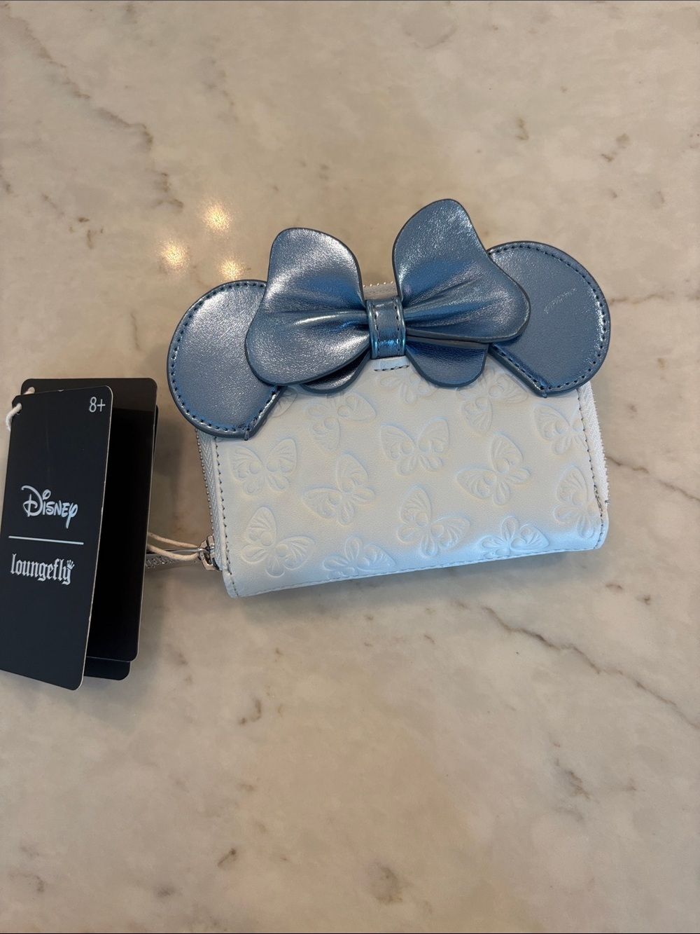 Loungefly Disney Minnie Mouse Blue Butterfly Zip Wallet — BoxLunch Exclusive
